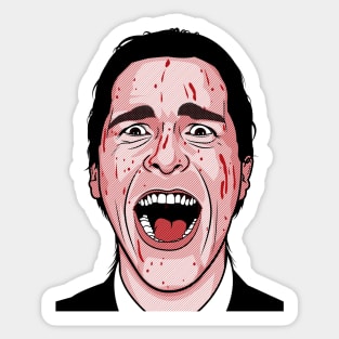 American Psycho Patrick Bateman Screaming Sticker